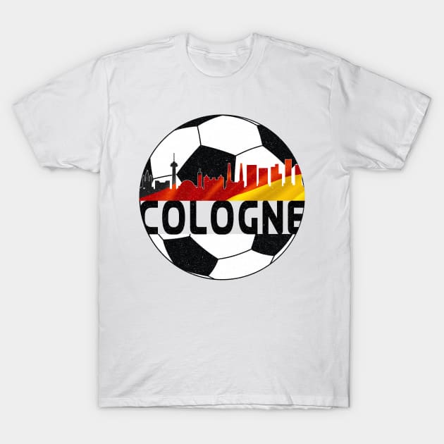 Cologne Germany Euro 2024 football—Black text T-Shirt by Rocky Ro Designs